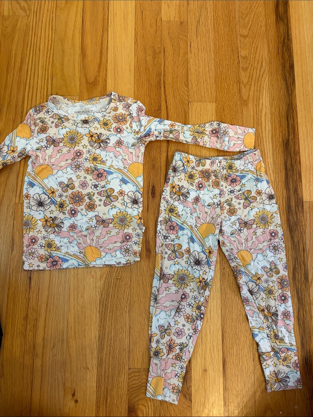 Posh Peanut Floral Sunrise Pajama Set - Pink, Yellow, Blue, Cream